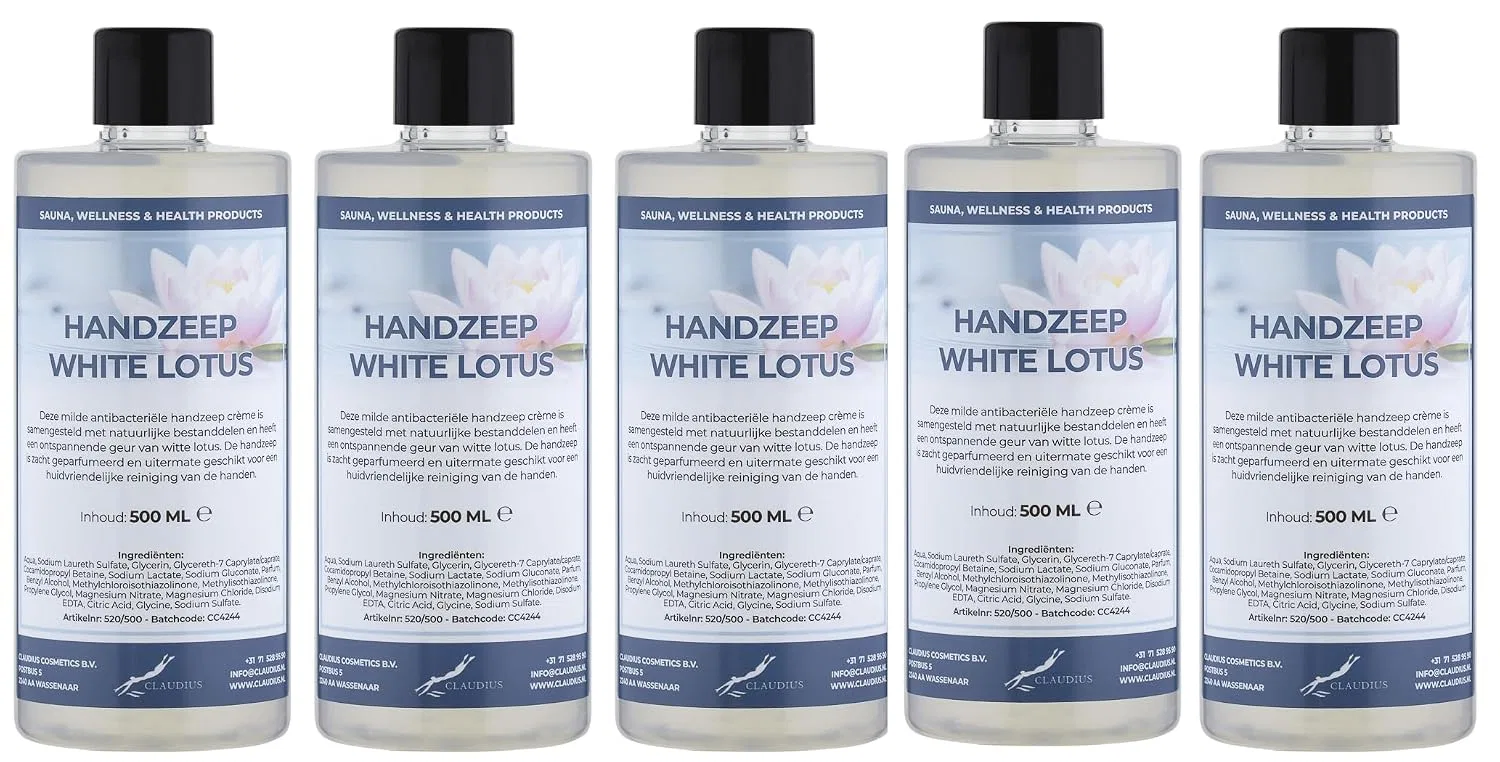 Жидкое мыло для рук White Lotus, Claudius, набор 5 шт, 500 мл