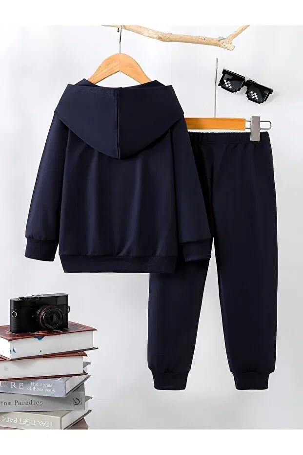 Детский комплект из свитшота и спортивных штанов с принтом Surf Astronaut Premium Let'S Wear, Navy Blue — фото 2