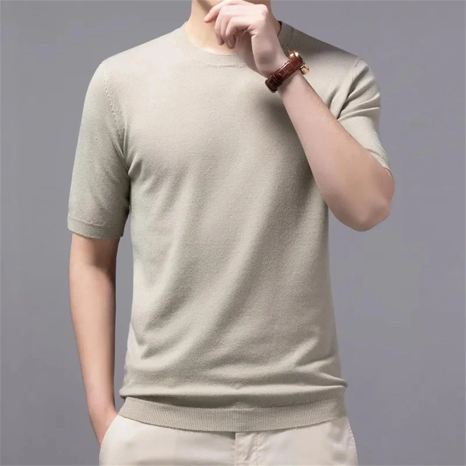 Мужская хлопковая футболка с круглым вырезом Cashmere, Yellow — фото 2