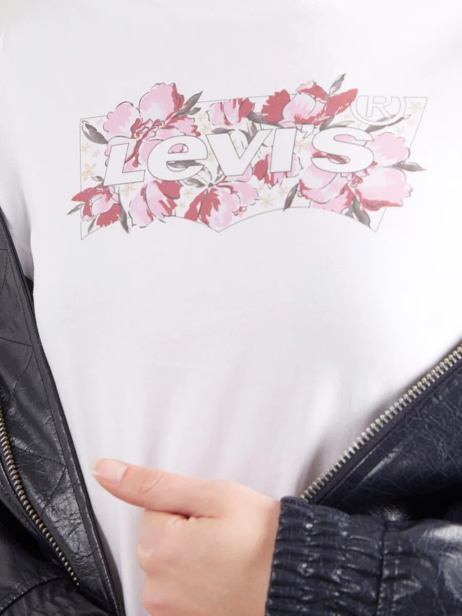 Футболка LEVI'S белого и натурального белого цвета — фото 2
