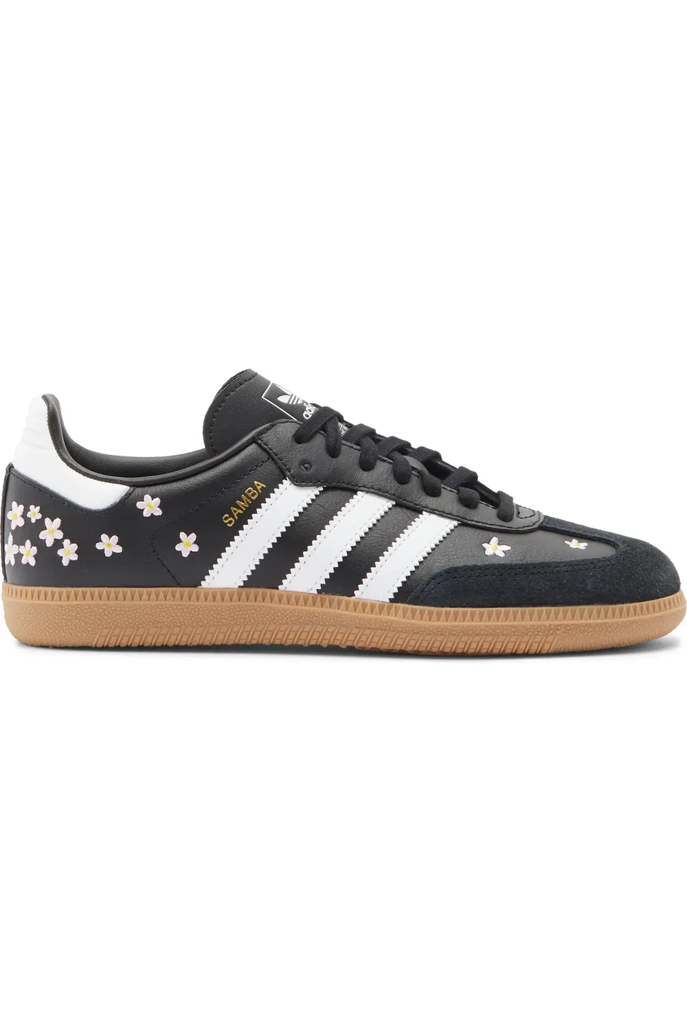 Детские кроссовки кожаные Samba adidas, Core Black/White/Gum — фото 3