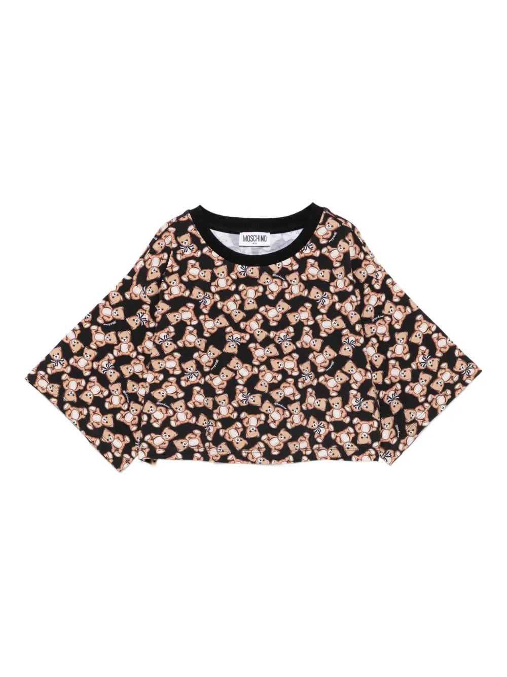 

Укороченный топ с принтом Teddy Bear Moschino Kids, черный