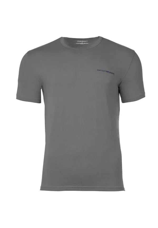 Комплект из двух маек с круглым вырезом и логотипом Core Emporio Armani, серый — фото 2