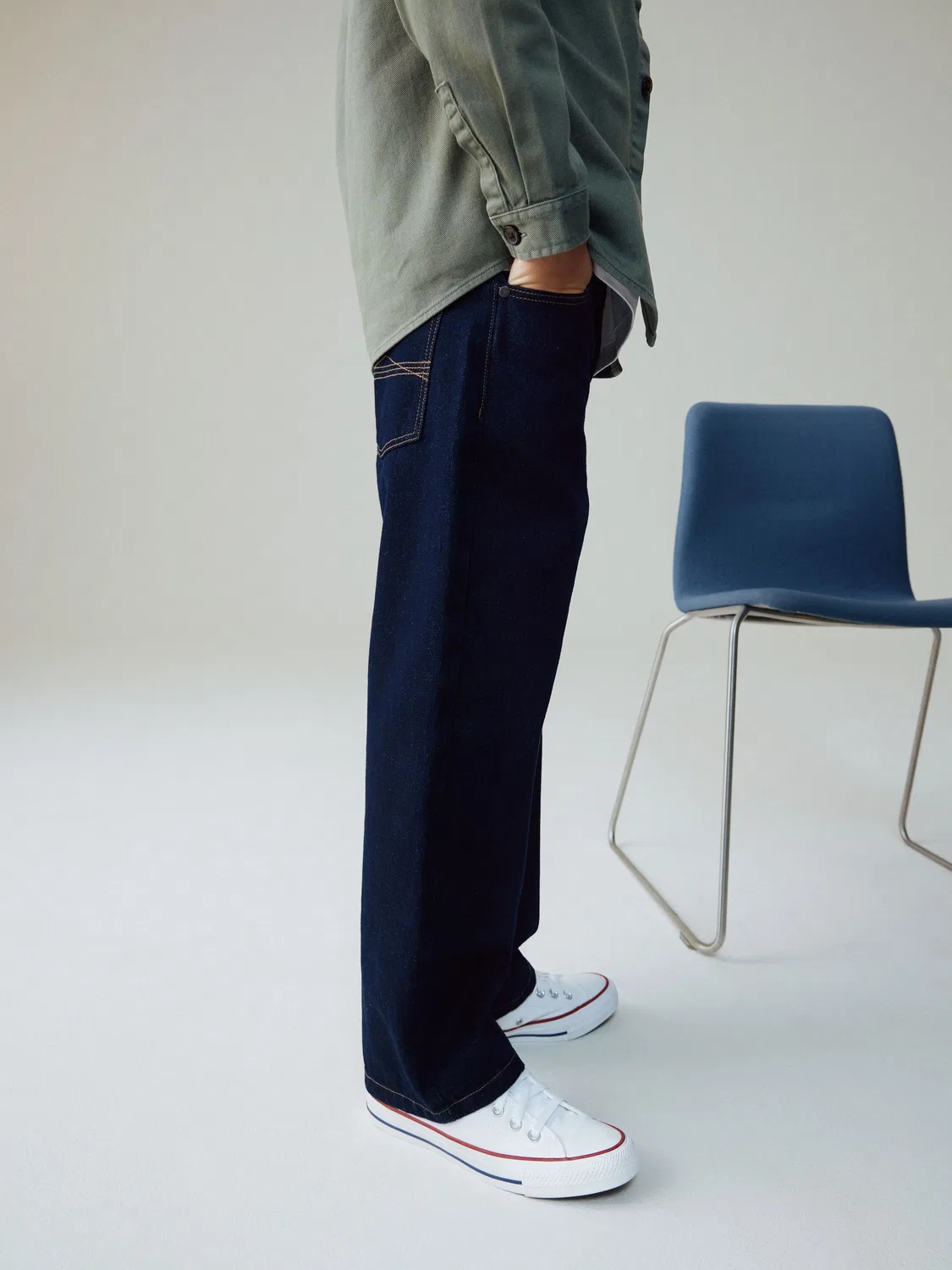 Джинсы свободного кроя Denim Rinse Next, деним ринс — фото 4