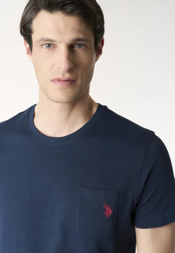 Футболка хлопковая Print t-shirt, U.S. Polo Assn., Blu, синий — фото 4