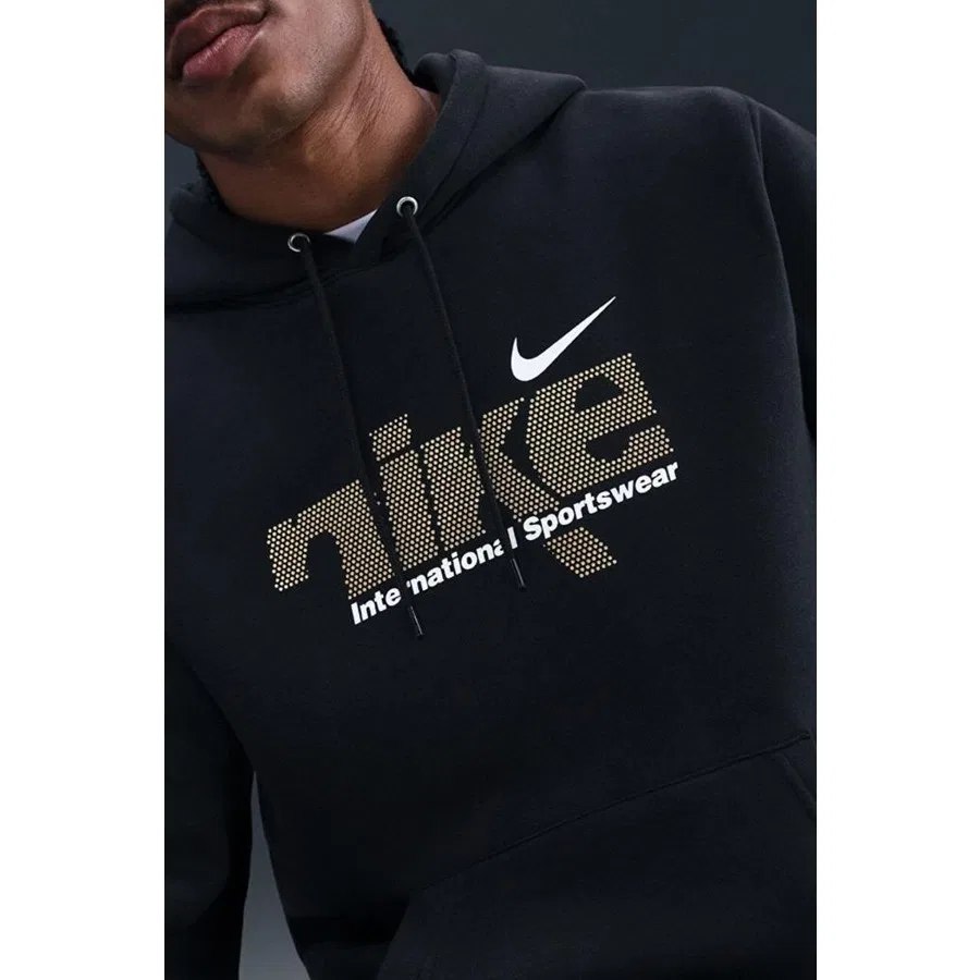 Мужской свитшот с капюшоном Nike Club Black, Черный — фото 2
