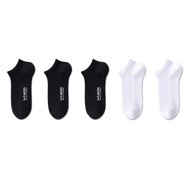 Детские носки-невидимки, 5 пар, Black 3-White 2, MIIOW