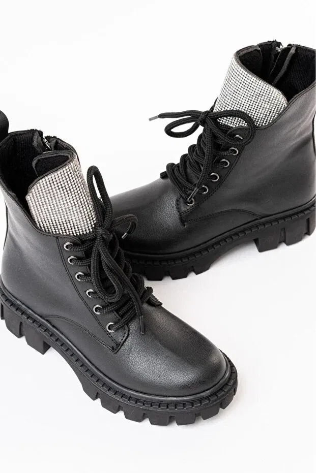 Детские ботинки для девочек водонепроницаемые Moda Lime, Black