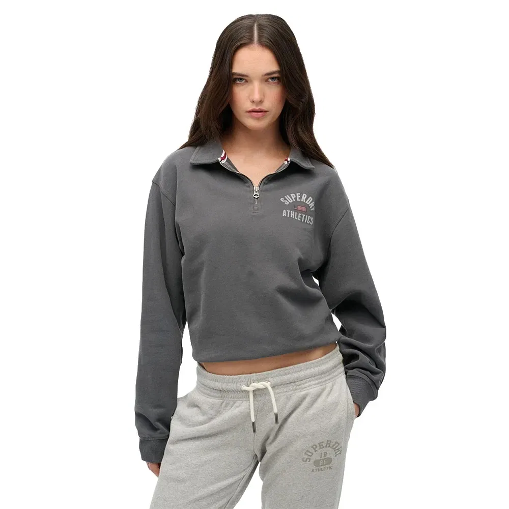Свитшот Athletic Collared half zip Superdry, серый