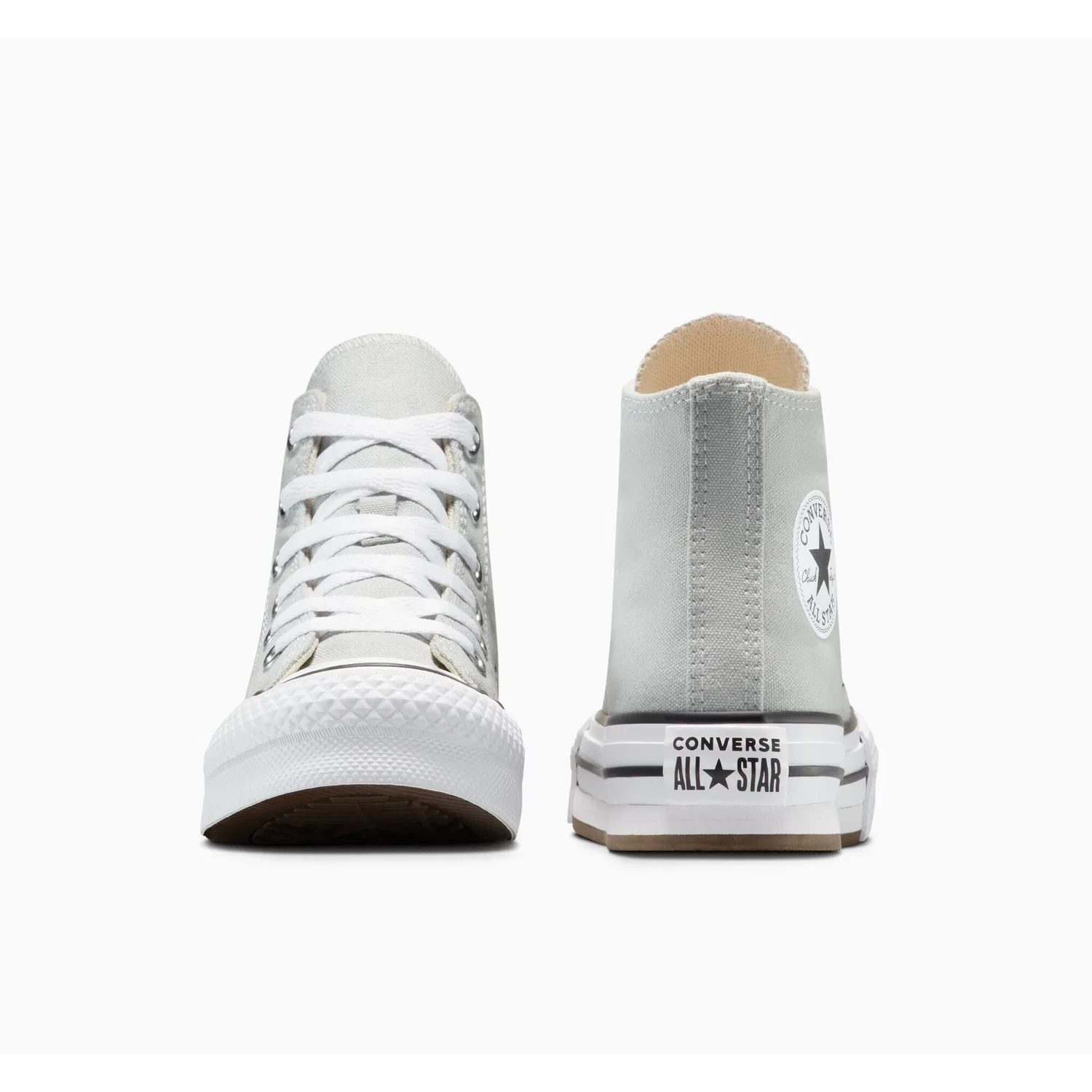 Детские кроссовки на шнуровке Converse CHUCK TAYLOR ALL STAR EVA LIFT PLAT, Rainwashed Grey/White — фото 4