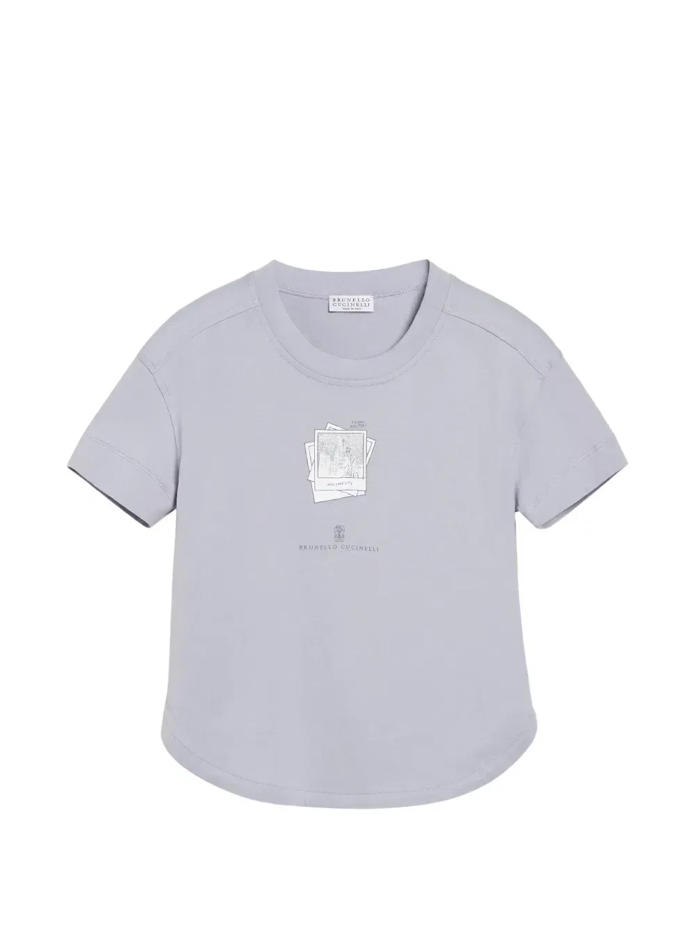 Футболка из джерси с принтом Brunello Cucinelli Kids, фиолетовый