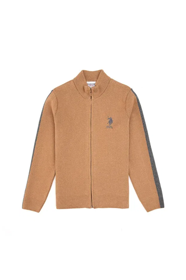 Детский кардиган для мальчиков с длинным рукавом U.S. Polo Assn., Camel