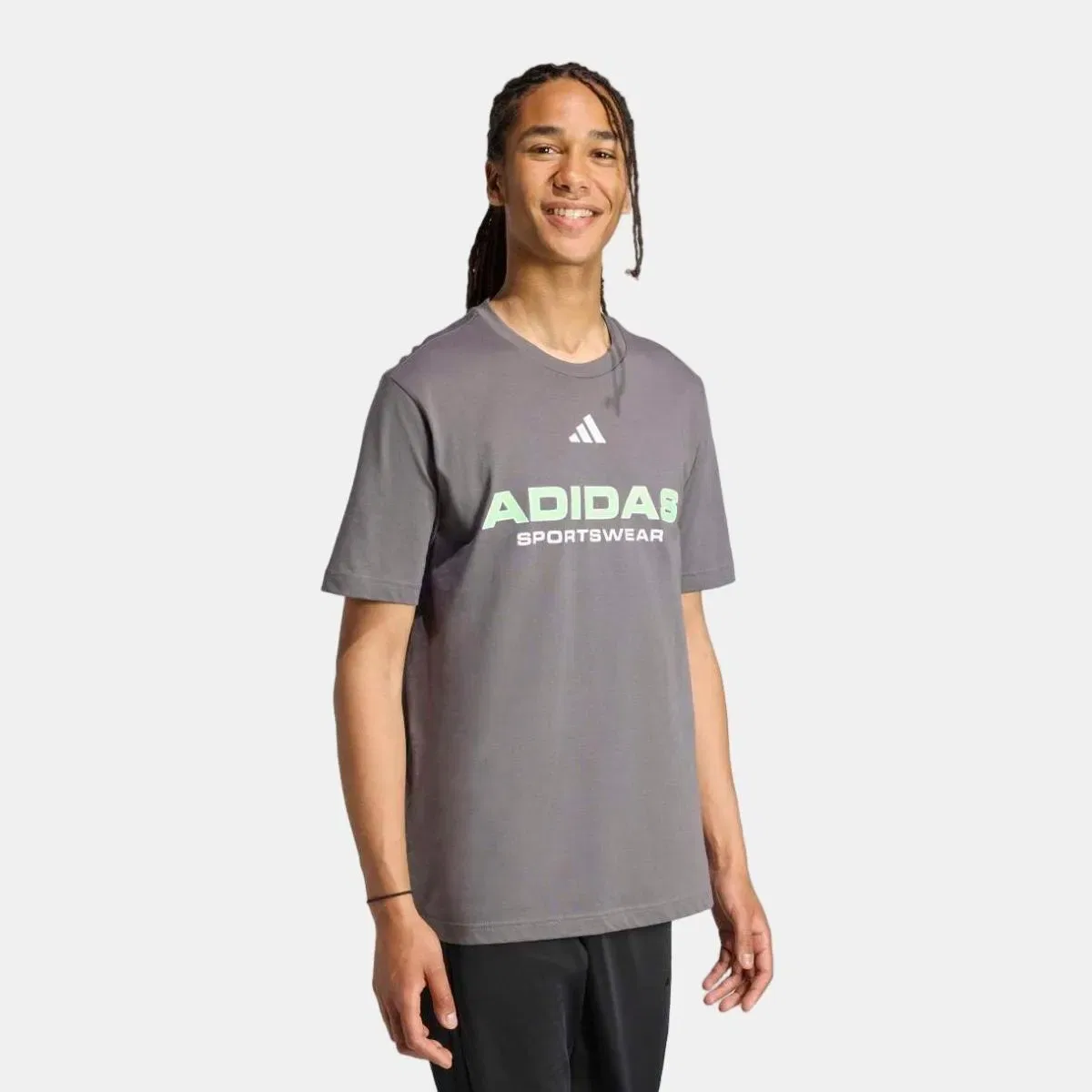 Мужская футболка с принтом House of Tiro Linear adidas, Серый — фото 3