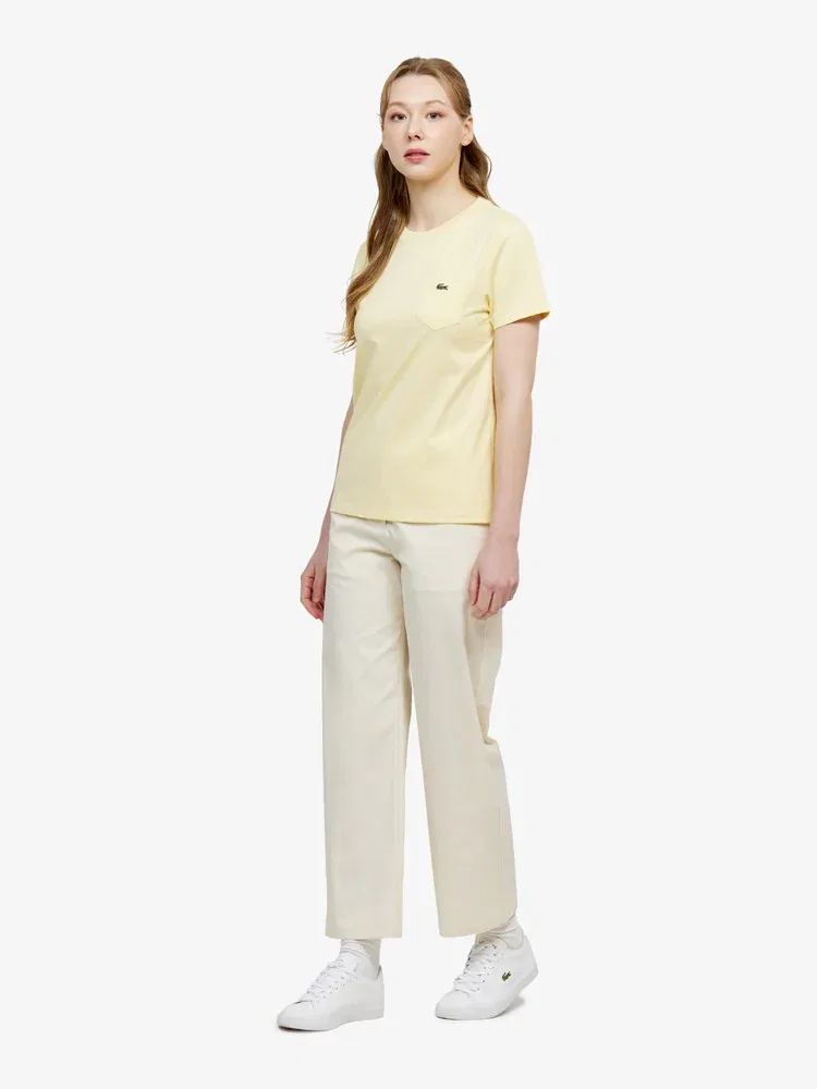 Футболка LACOSTE Basic Pocket Lemon — фото 4