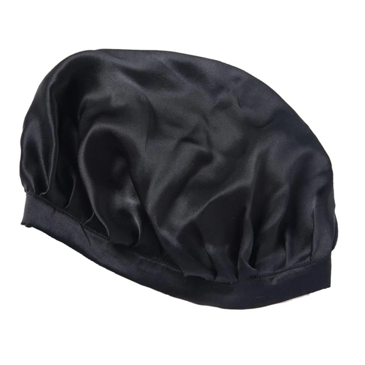 Шелковая шапочка для сна HONITANO, 27x27x1.5 см, Black