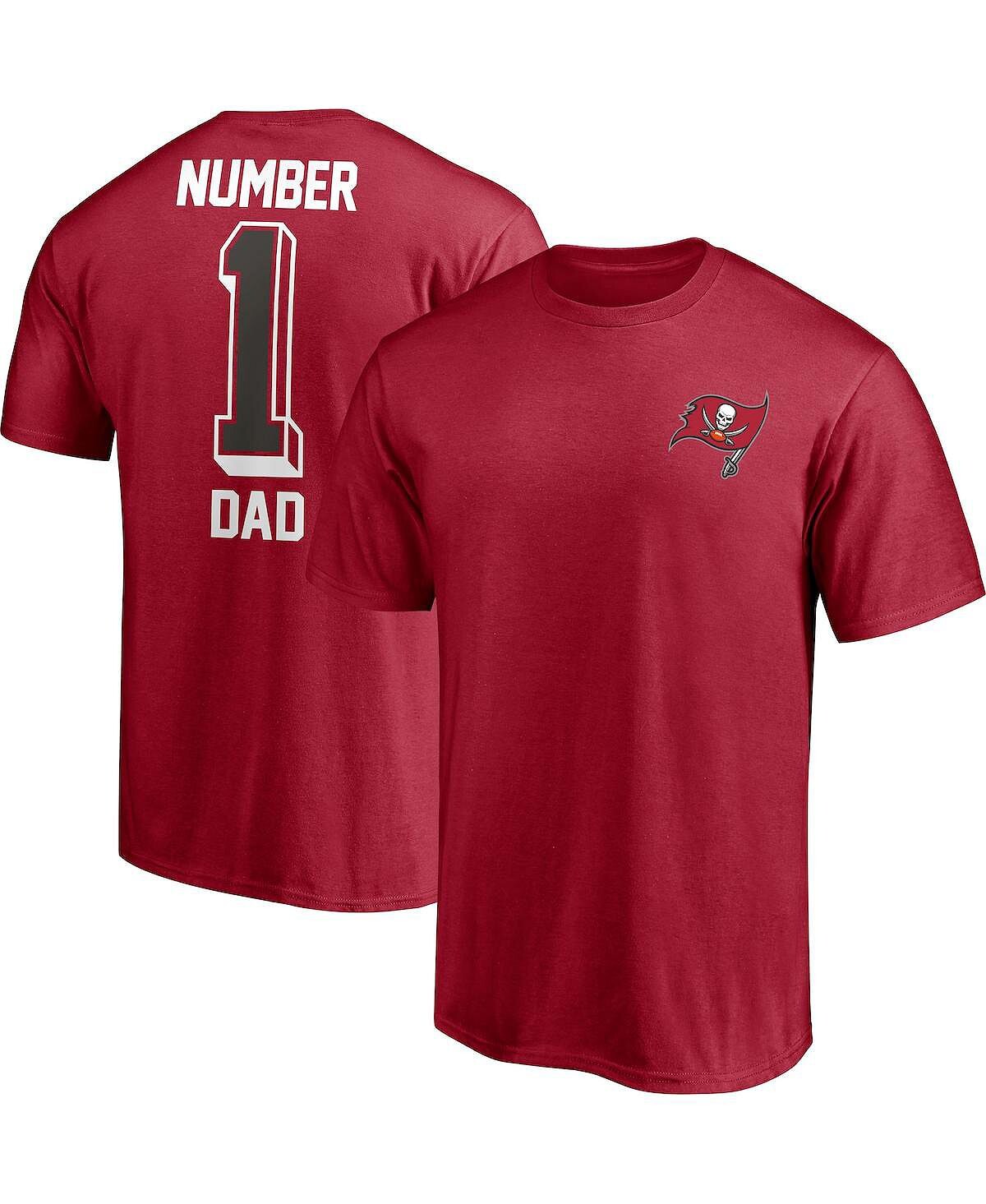 

Мужская красная футболка tampa bay buccaneers #1 dad Fanatics, красный