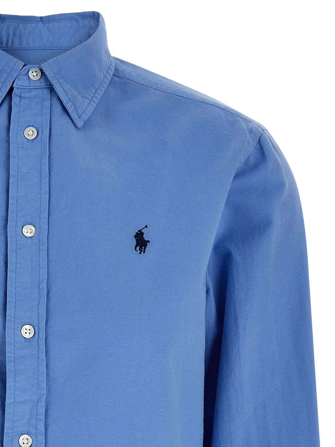Рубашка с вышивкой пони, синяя Polo Ralph Lauren, синий — фото 2