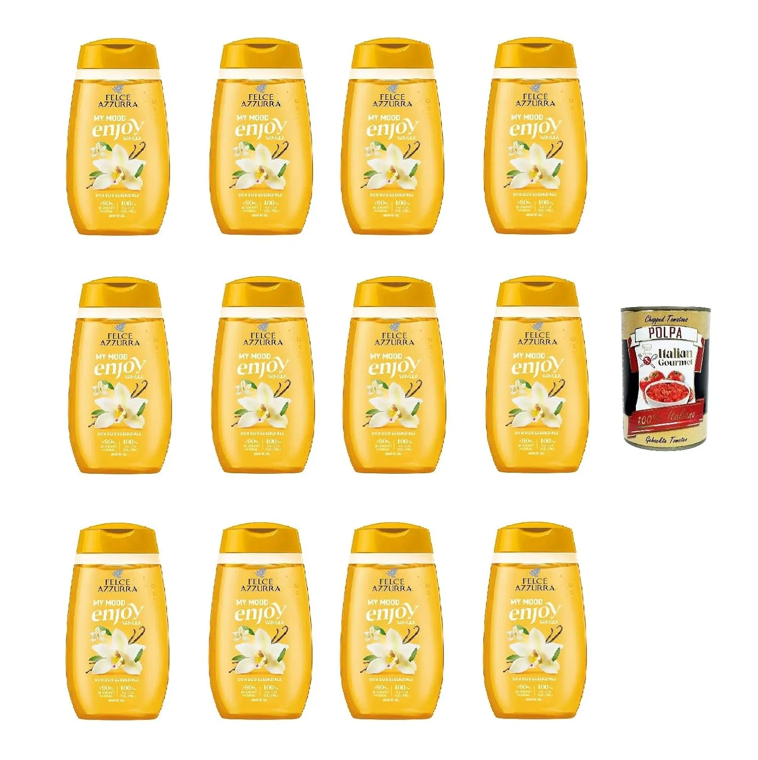 Гель для душа Vanilla Shower Gel, Italian Gourmet E.R., набор 12 x 250 мл + томаты 400 г, Honey and Lemon