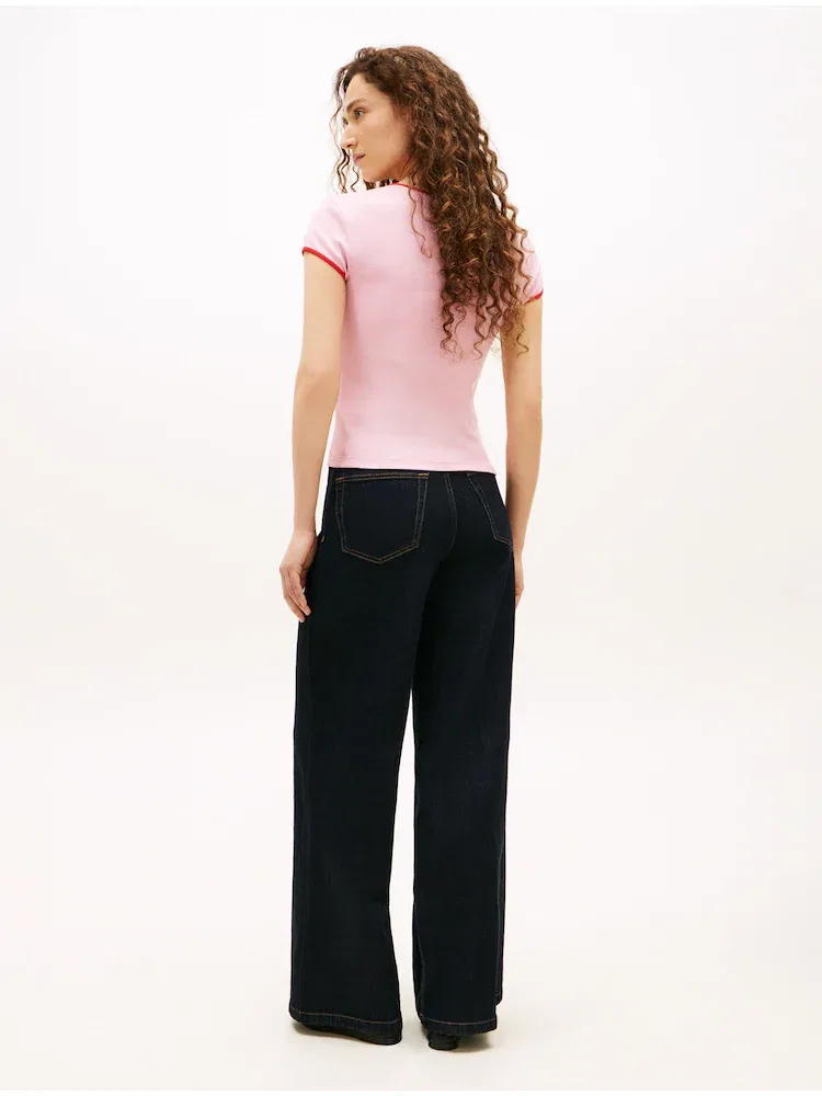Футболка с логотипом TOMMY HILFIGER, Pink — фото 3
