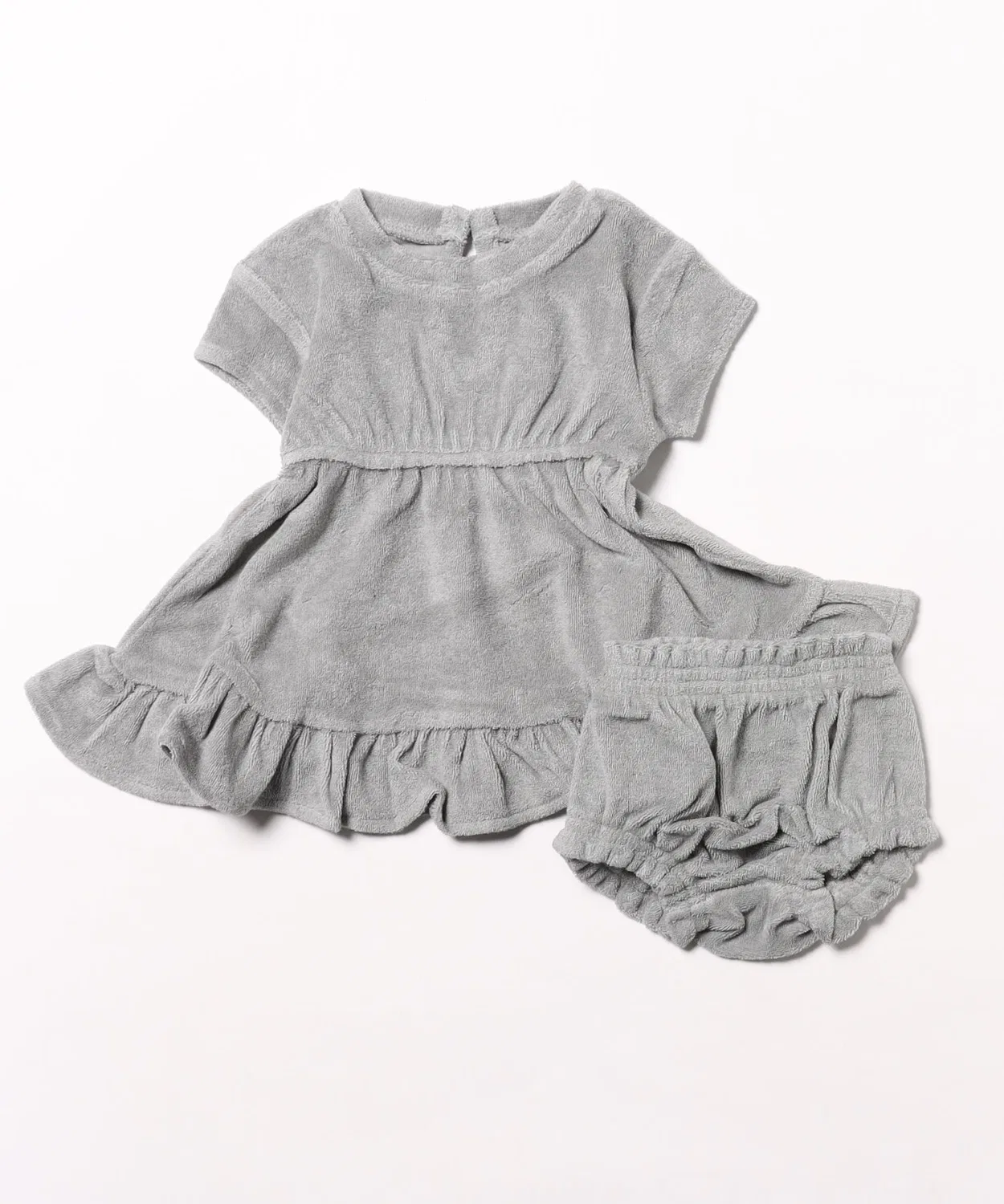 Детское платье из махровой ткани с воланами и шортами, модель Terry Dress Set ARCHIVER, Sax Blue