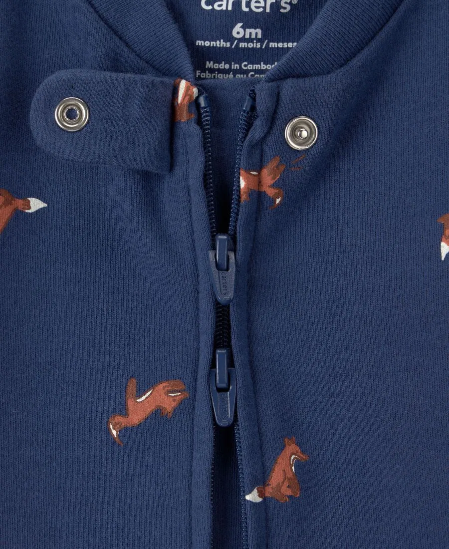 Комбинезон для сна с длинным рукавом, с принтом Carter's, Navy Blue/Fox — фото 3