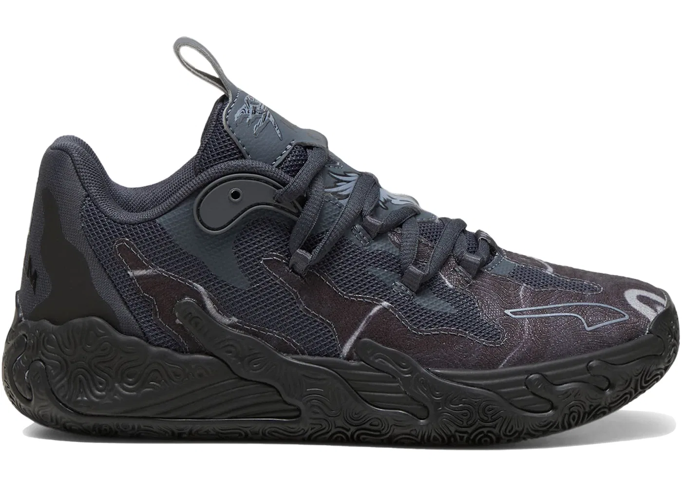 Детские кроссовки для мальчиков с длинным шнурком Puma LaMelo Ball MB.03 Lo Puma Black Strong Grey
