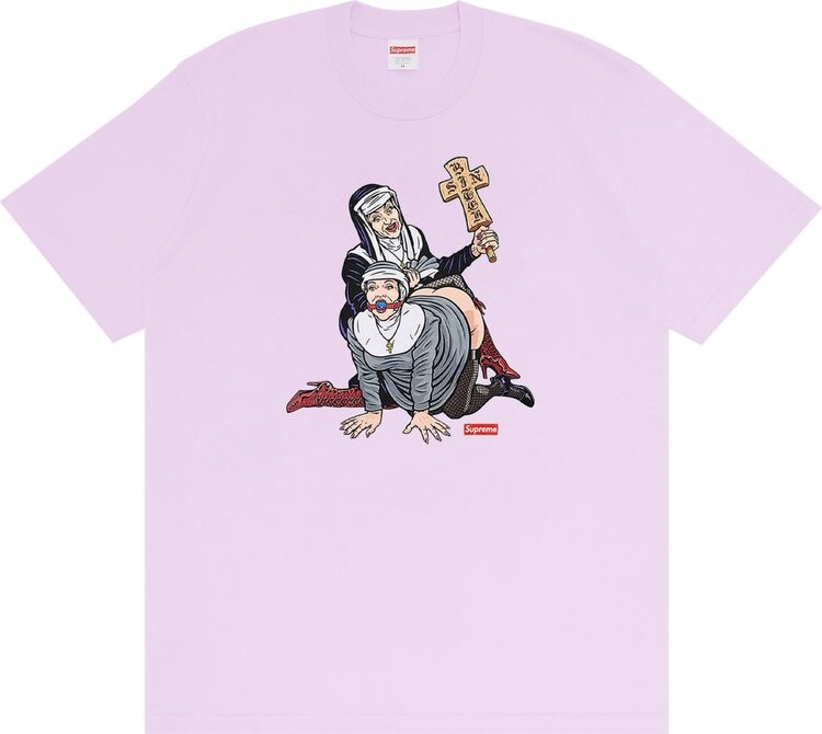 

Футболка Supreme Nuns Tee 'Light Purple', фиолетовый