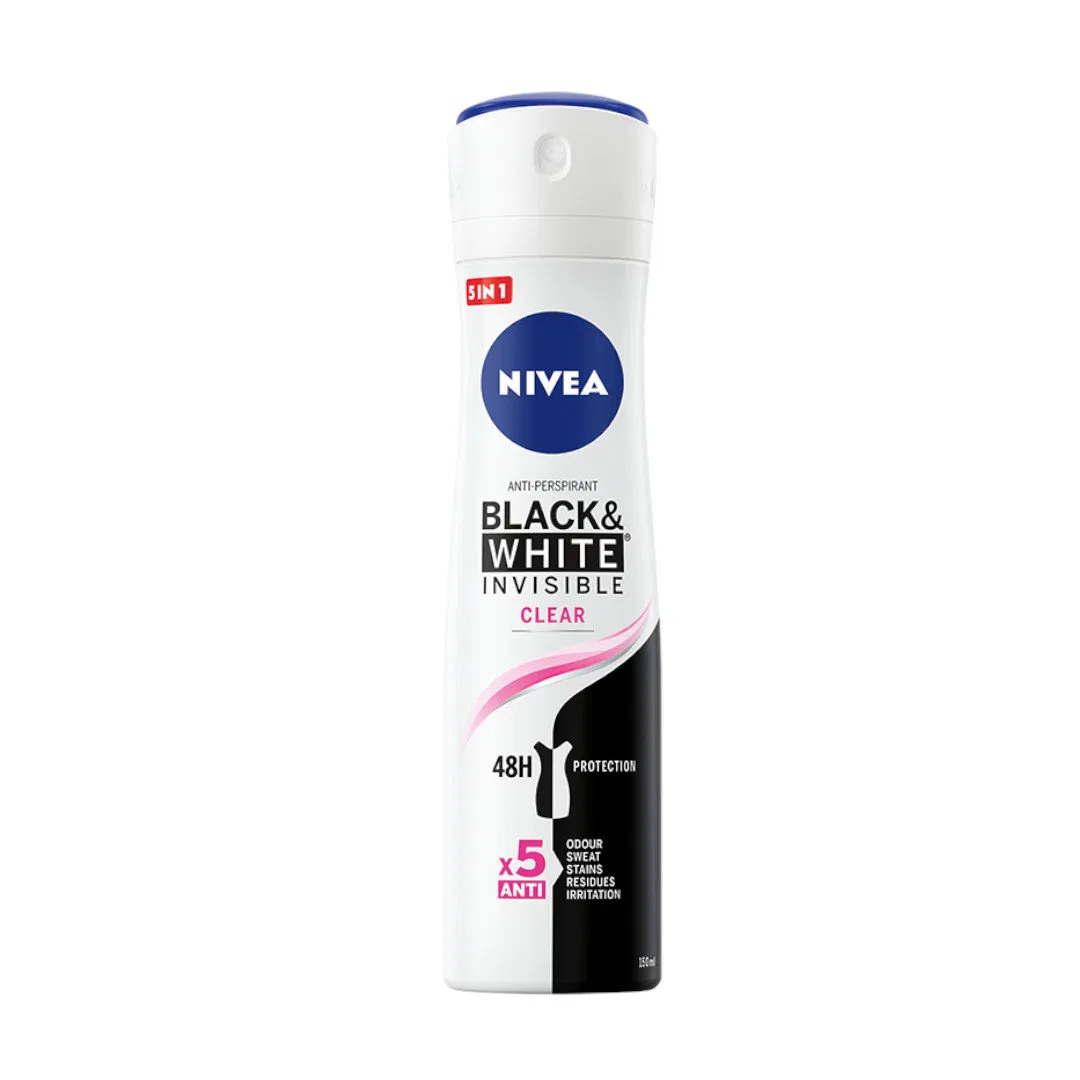 Антиперспирант-спрей 150 мл невидимый Nivea Black & White Invisible Clear