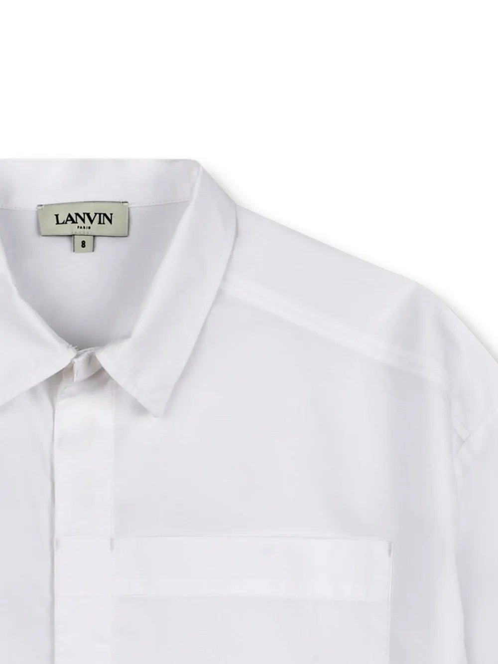 Рубашка с короткими рукавами и карманом Lanvin Enfant, белый — фото 3