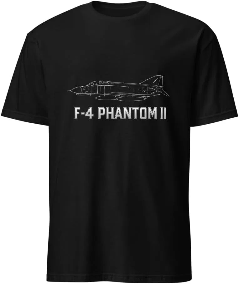Мужская футболка с принтом F-4 Phantom II, Black
