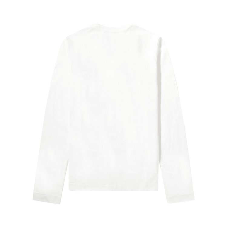 Футболка Comme des Garçons PLAY Double Heart Long-Sleeve T-Shirt 'White', белый — фото 3