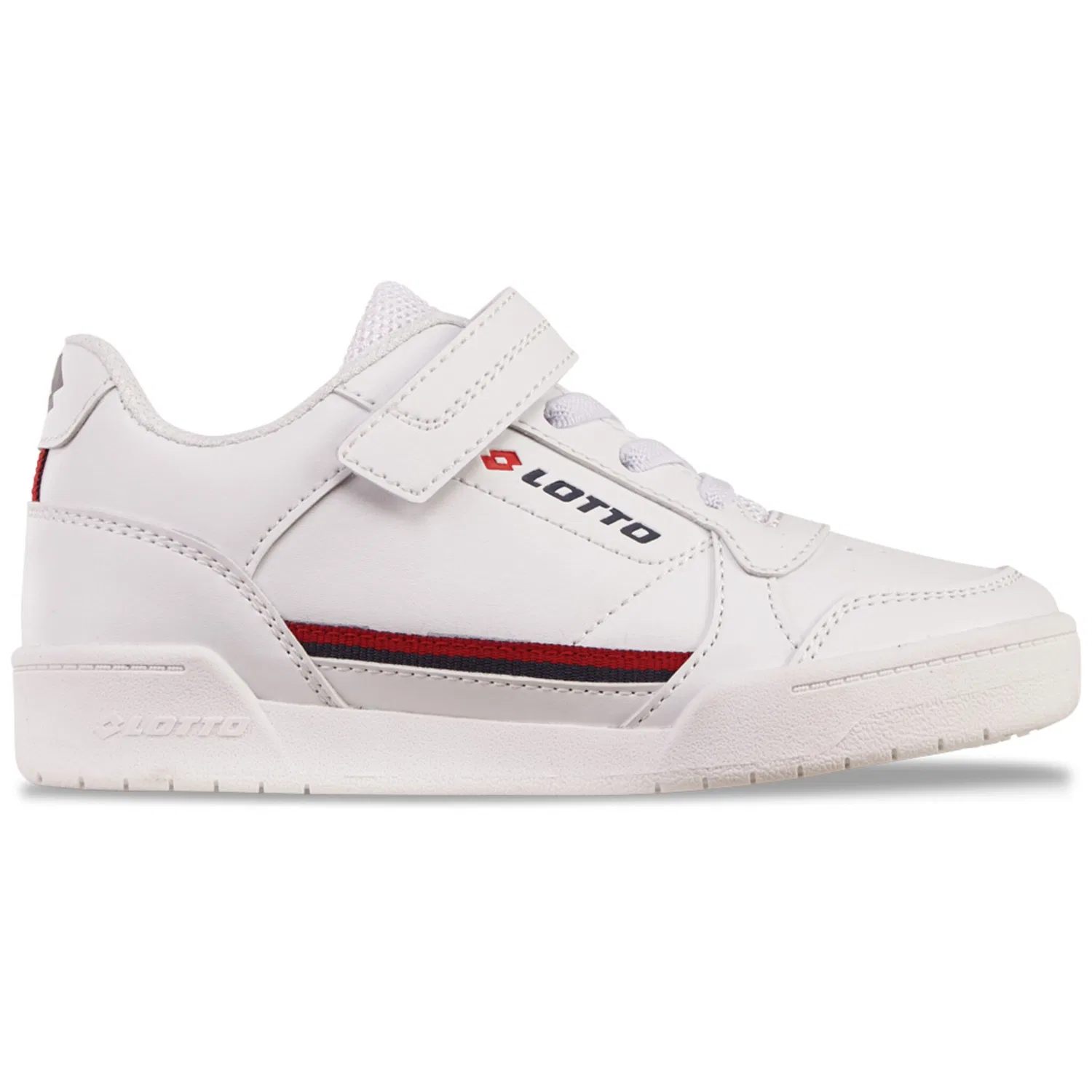 Детские ретро-кроссовки с липучкой Lotto, White-Red