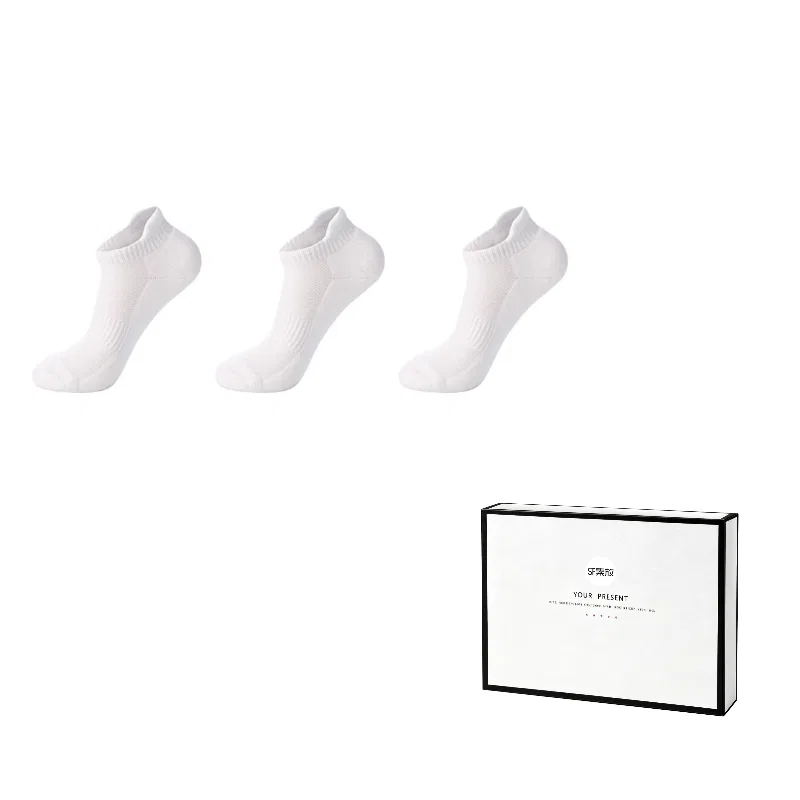 Детские носки-невидимки с принтом, 3 пары, SUFANG, White 3 Pack