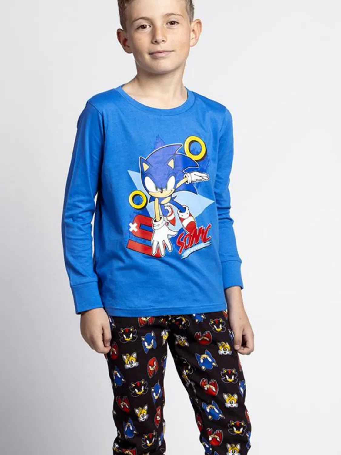 Пижама Cerdá Sonic Pyjama Set Kids Blue - Boys Girls Sleepwear Long Sleeve Top and Pants синего цвета — фото 3