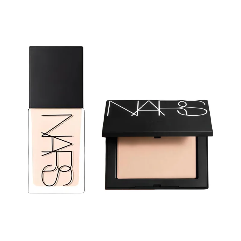 NARS Набор топовой тональной основы из двух предметов: легко растушевывается, стойкая, маскирующая, фиксирующая, 10 г + 30 мл, подарок на день рождения, Two-Piece Set: Liquid Foundation L1.5 30ml+Skin Bright White Compact #Soft 10g