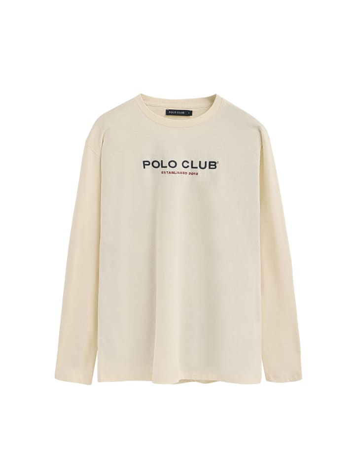 

Рубашка с длинными рукавами цвета экрю Polo Club