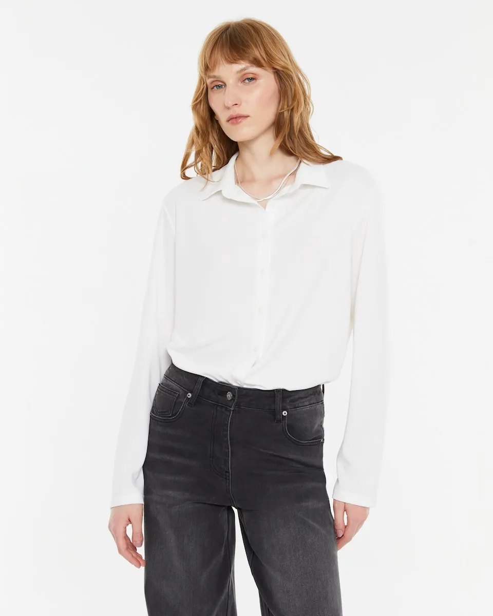 

Женская рубашка из гладкого трикотажа Andam, белый