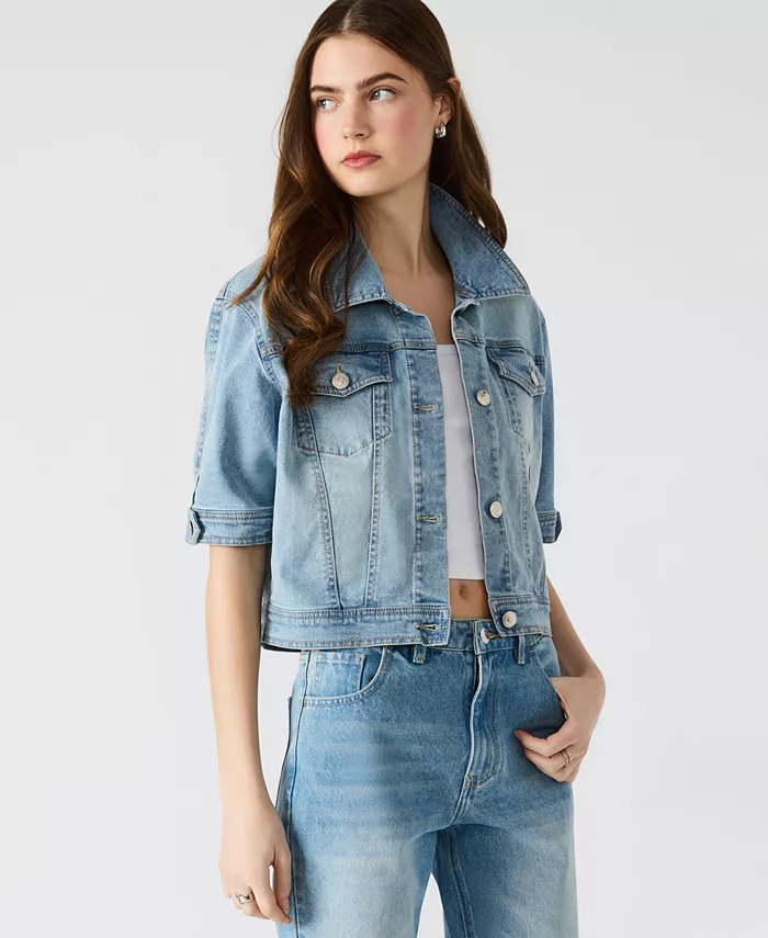 

Женская джинсовая куртка-косуха Blu с рукавами 3/4 Steve Madden, синий
