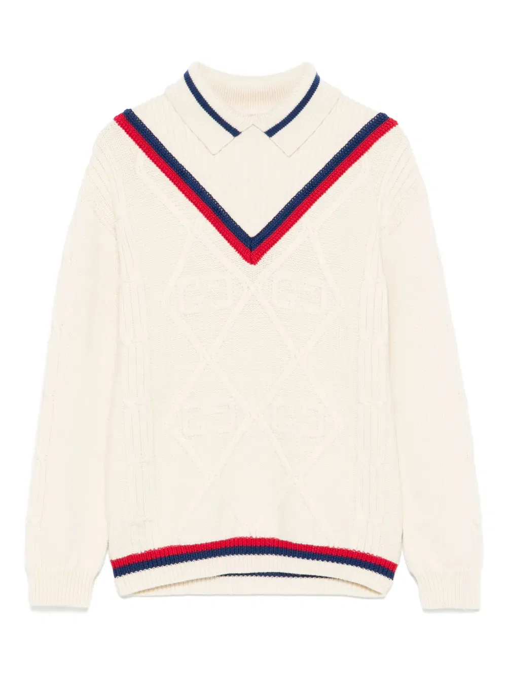 Свитер Sylvie с сетчатым рисунком Gucci Kids, нейтральный