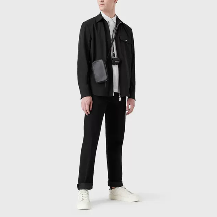 Джерси поло из смесового лайосела EMPORIO ARMANI, белый — фото 4