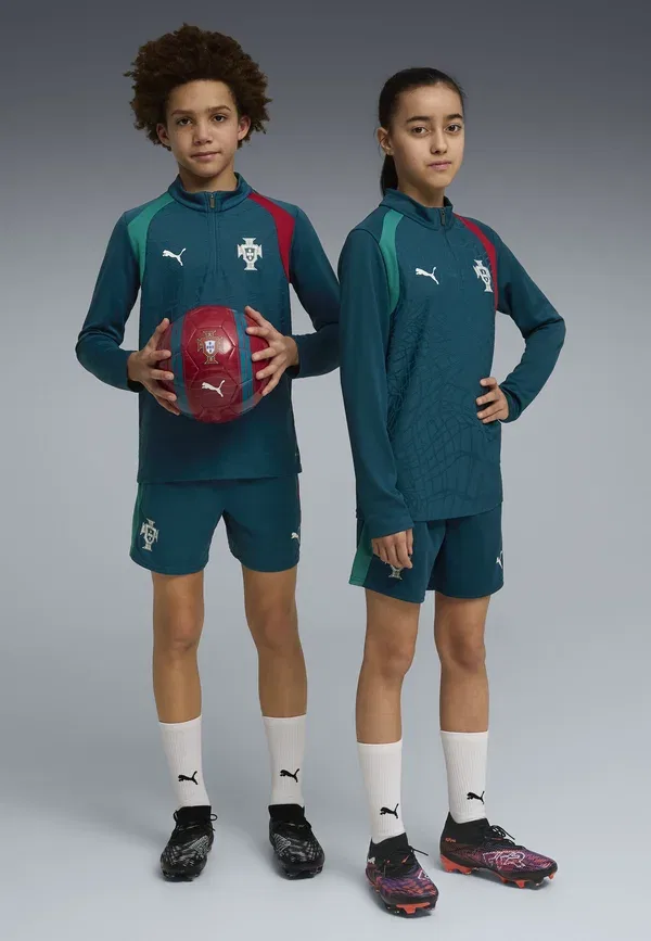 Тренировочная футболка с длинным рукавом Portugal Puma, цвет океан тропик-серебристый туман — фото 3