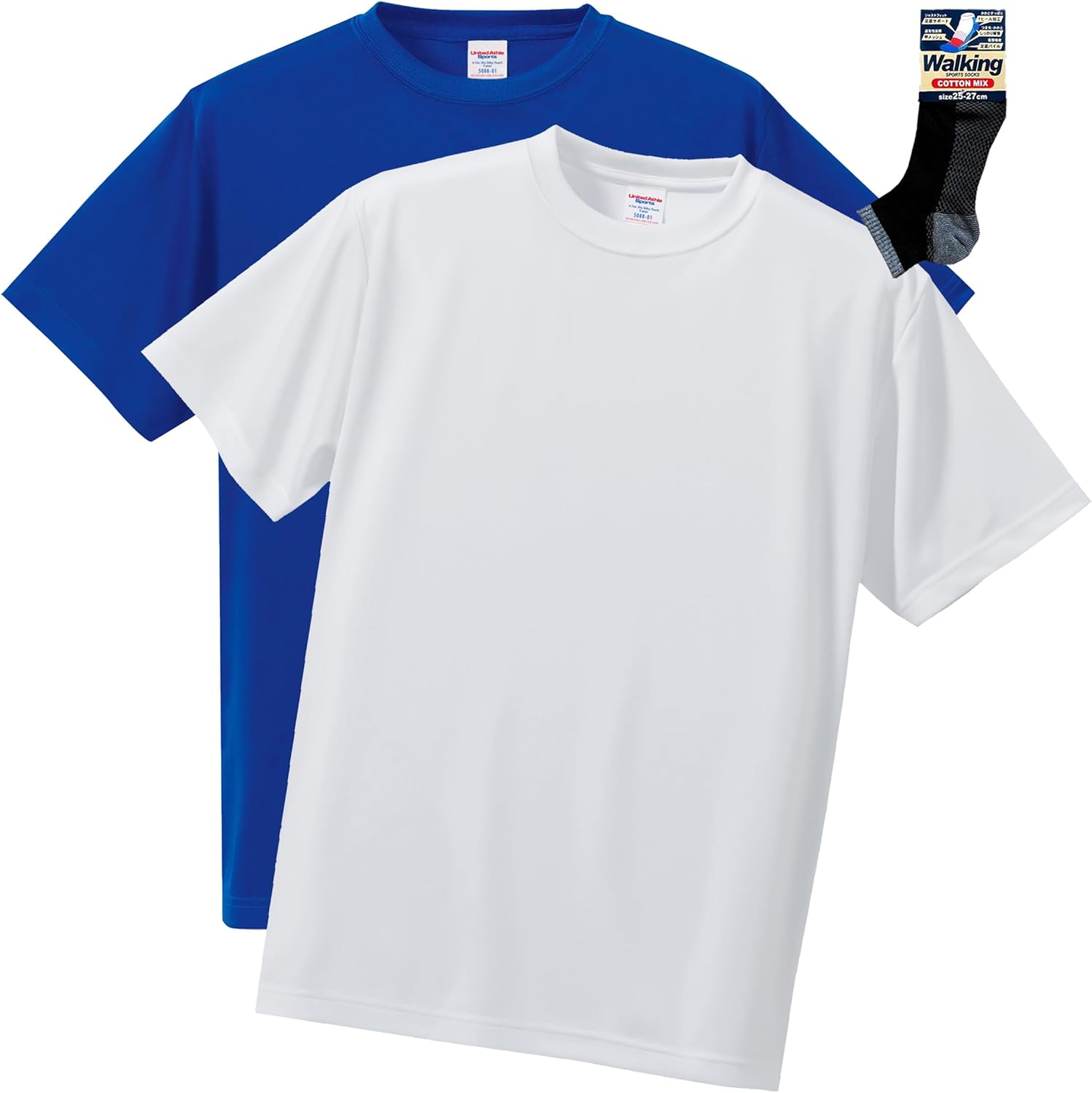 

Мужская футболка United Athle 508801 Dry Silky Touch, плотность ткани 4,7 унции, белый/синий