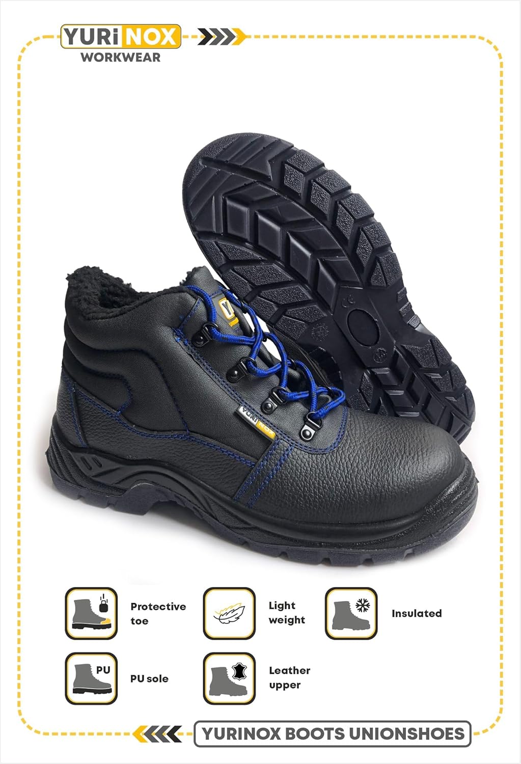 Ботинки YURINOX Unionshoes Thermo - Композитный защищенный носок - Легкие и прочные - ботинки для строительства и складов, initial — фото 2
