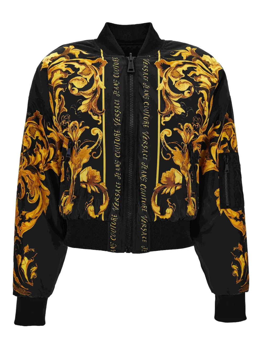

Куртка-бомбер с принтом в стиле барокко Versace Jeans Couture, черный