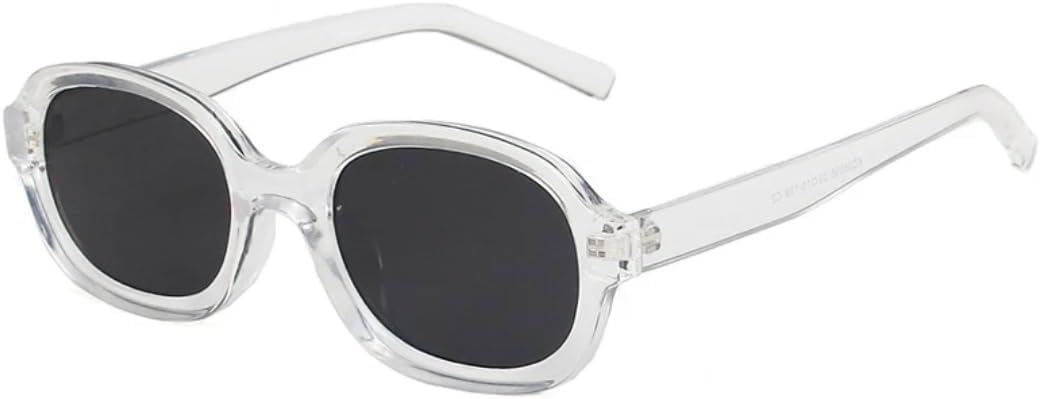 

Модные солнцезащитные очки для женщин, ретро-стиль, овальные солнцезащитные очки для мужчин, очки для путешествий и вождения, защита от УФ-излучения VVTWSSW, Clear Gray