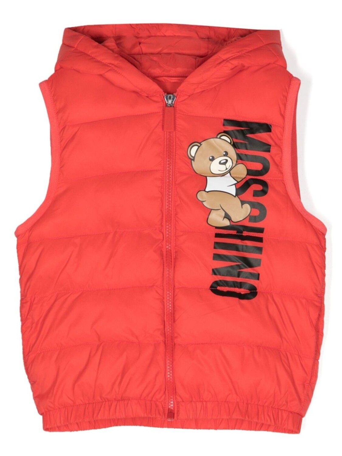 

Moschino Kids дутый жилет с принтом Teddy Bear, красный