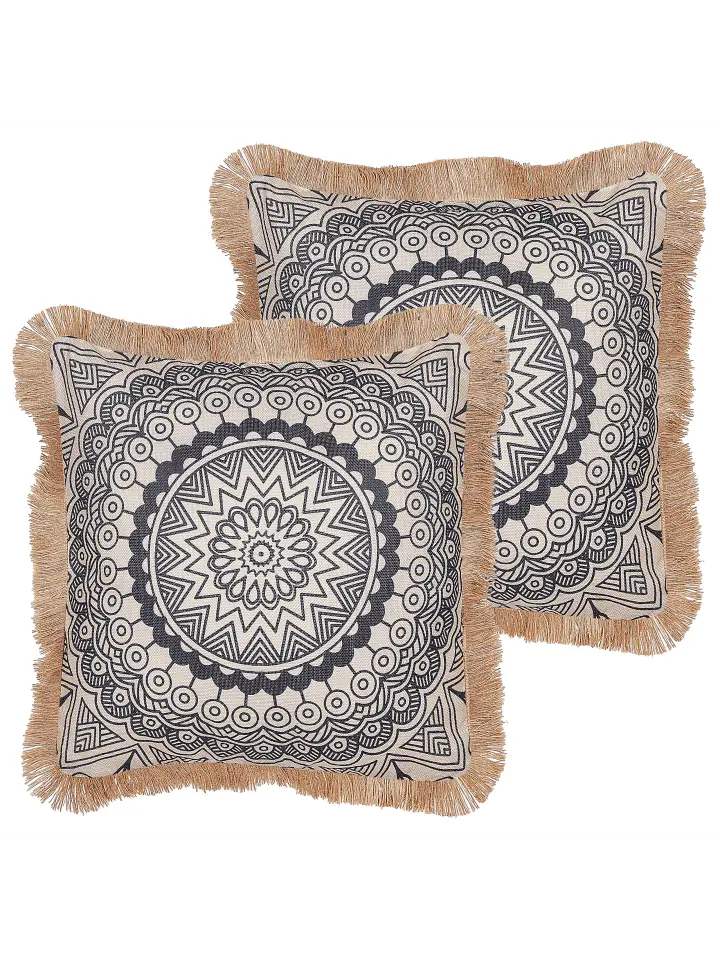 

Декоративная подушка Beliani 2er Set Deko GERANIUM, цвет beige/schwarz