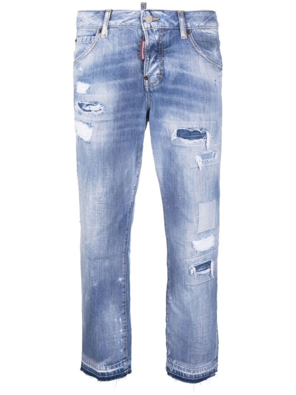 

Dsquared2 укороченные джинсы с эффектом потертости, синий