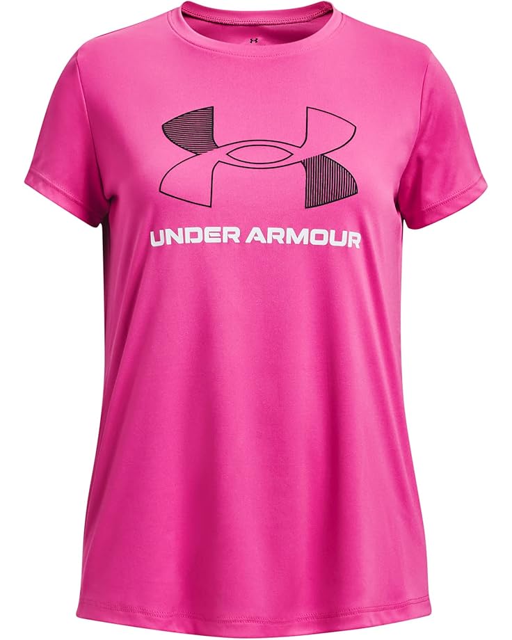 

Толстовка Under Armour Kids Tech Big Logo Short Sleeve T-Shirt, цвет Rebel Pink/Black