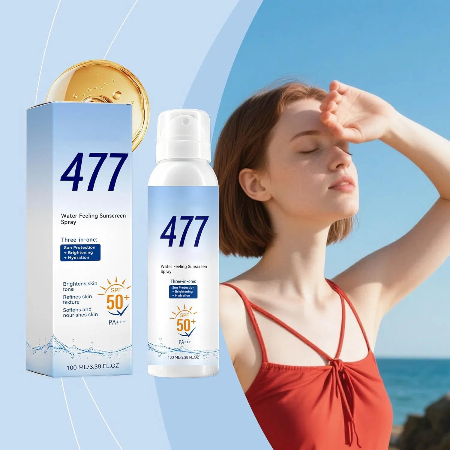 Солнцезащитный спрей 477 Water Feeling SPF 50+ PA+++, 100 мл (2 шт.) Rubu22A — фото 4